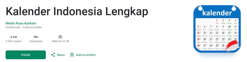 Kalender Indonesia Lengkap